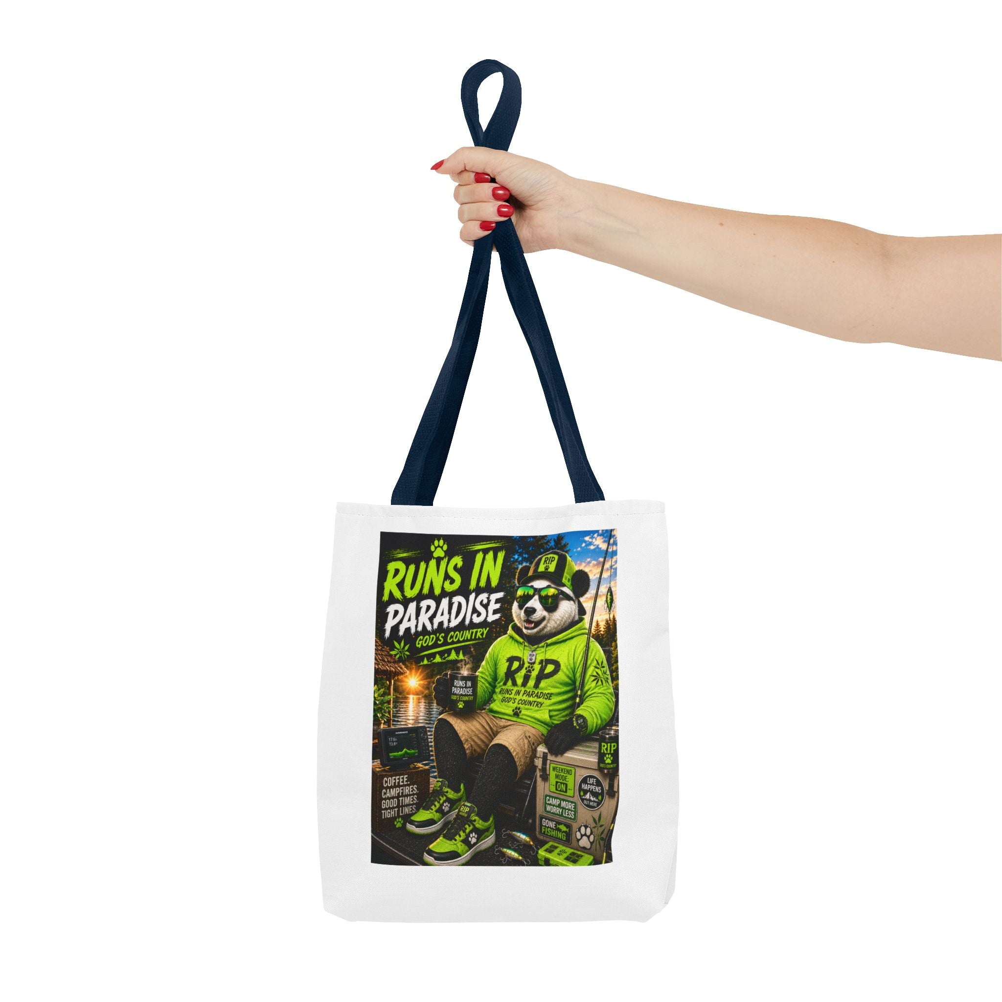 Runs in Paradise Panda Tote Bag — RIP the Panda Bear