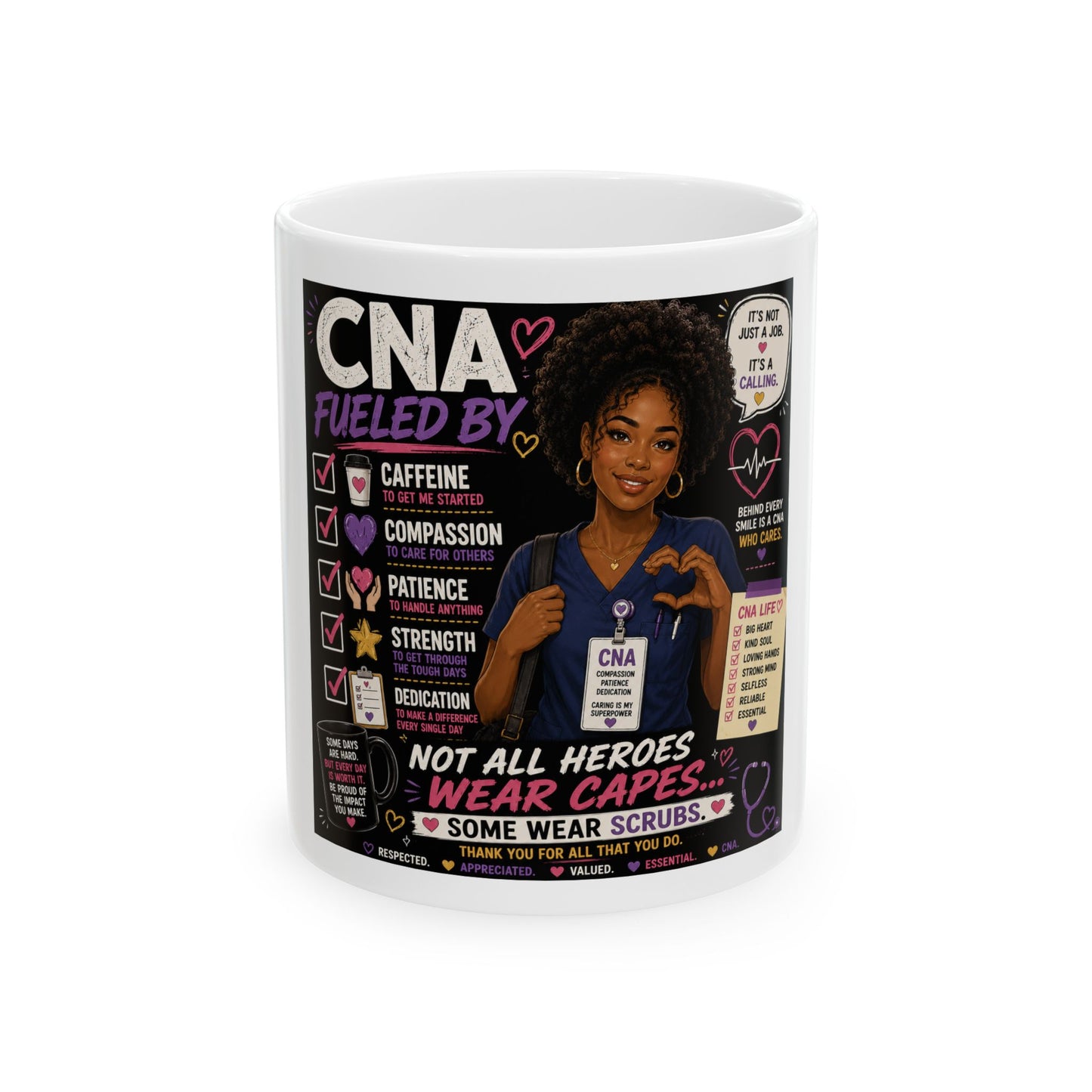 Nurses Are Heroes Ceramic Mug – Inspirational Tribute Coffee Cup (11oz/15oz)