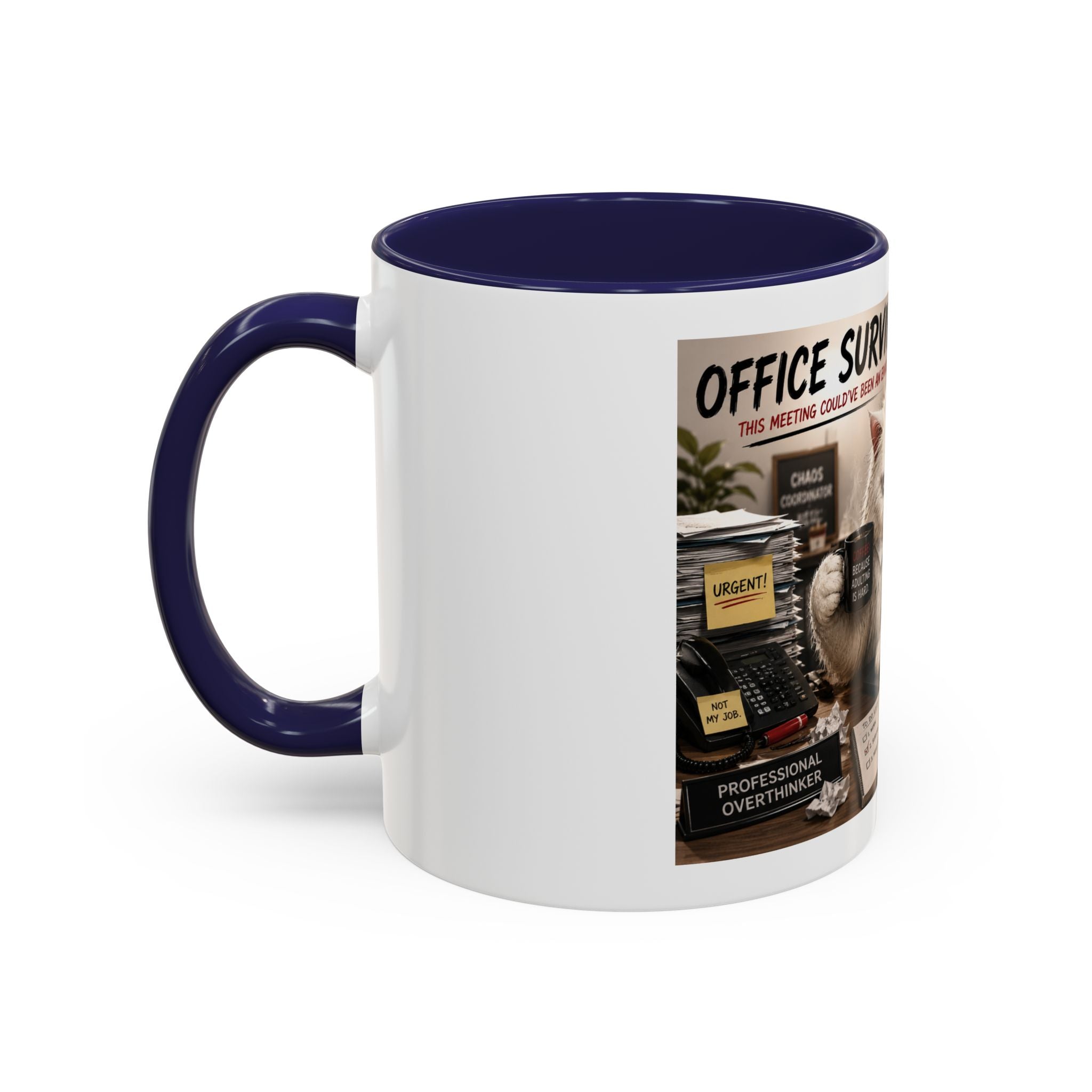 Coffee Mug — "Office Survival" Murphy's Desk Humor Accent Mug (11/15oz)