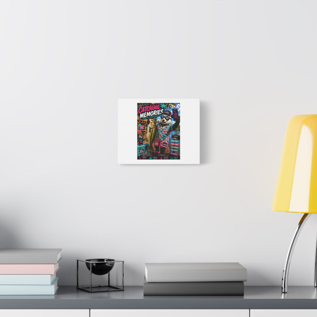RIP the Panda Bear "Catching Memories" Fishing Canvas Wall Art