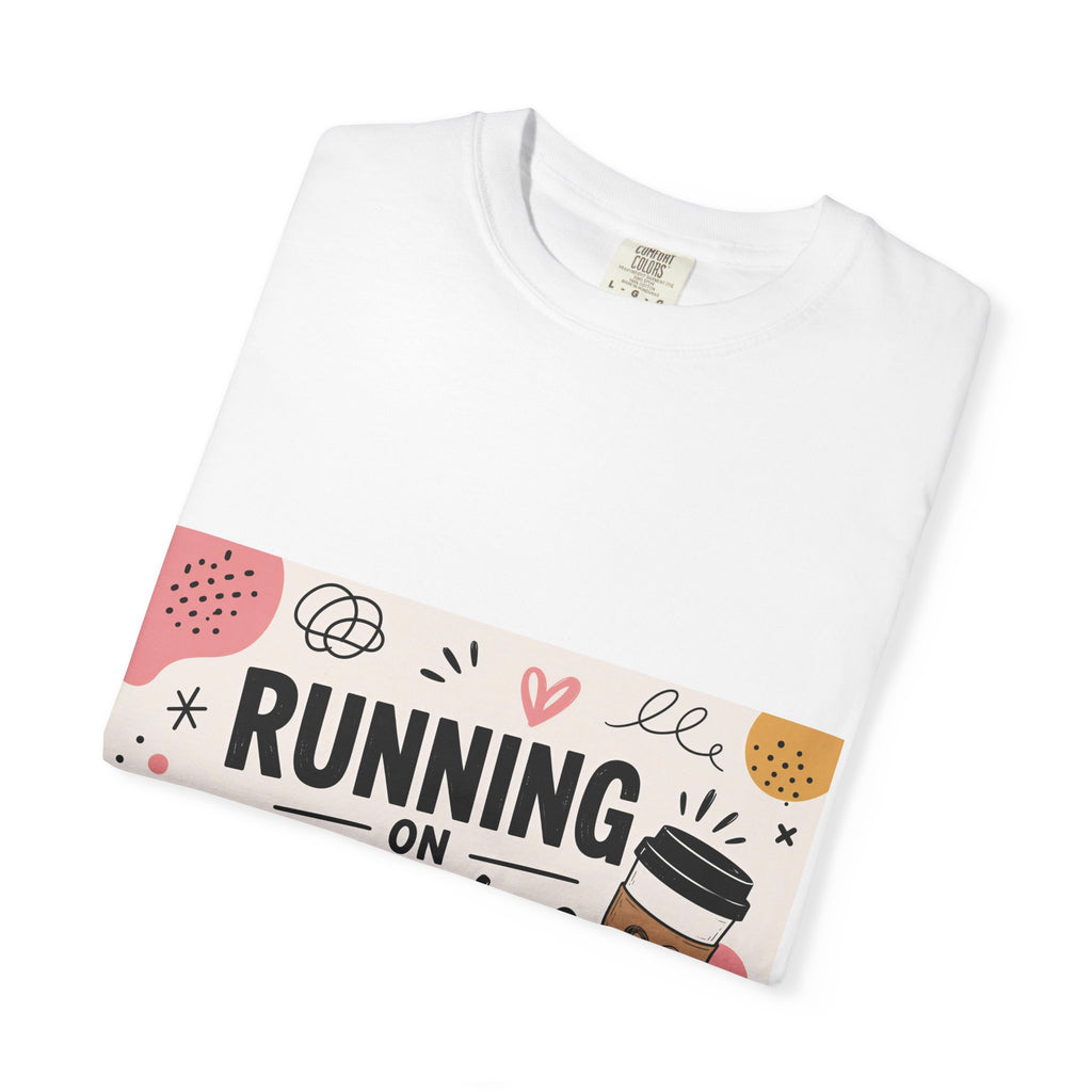 Running on Caffeine T-Shirt — Cute Coffee Graphic Tee for Coffee Lovers