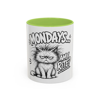 Mondays... Am I Rite? Grumpy Cat Accent Coffee Mug