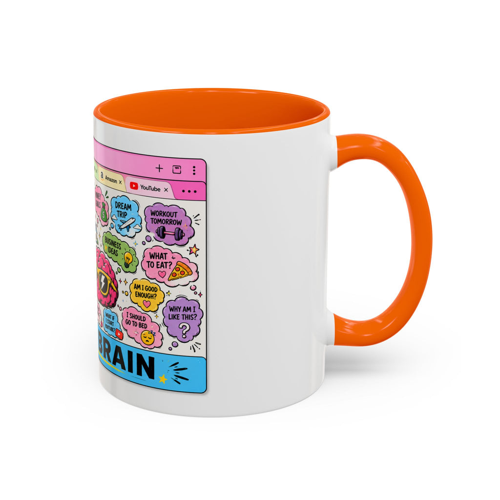Coffee Mug — "My Brain: 37 Tabs Open" Illustrated Ceramic Accent Mug