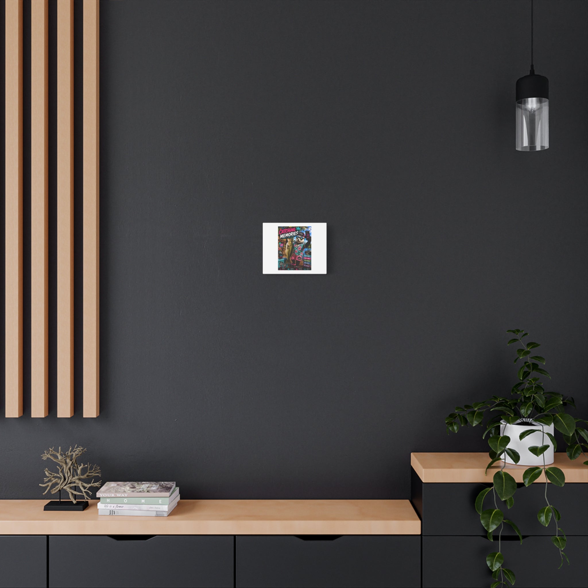 RIP the Panda Bear "Catching Memories" Fishing Canvas Wall Art
