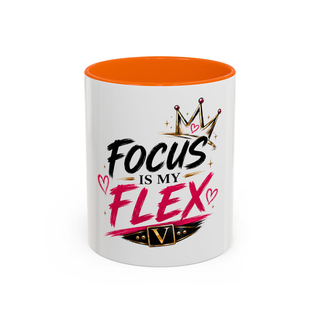 Focus Is My Flex Accent Coffee Mug — Vixen the Foxxy Boss