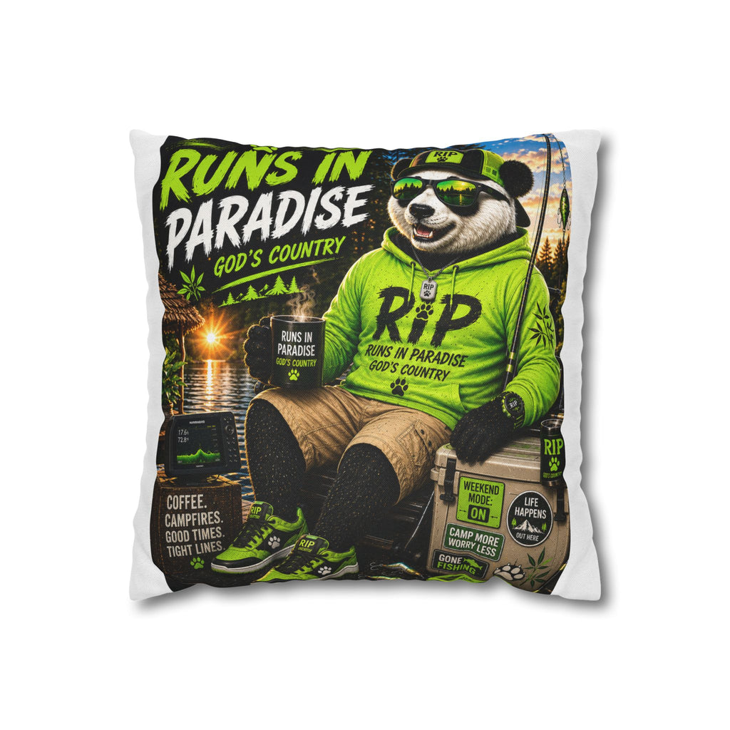 'Runs in Paradise -Decorative Pillowcase — RIP the Panda Bear