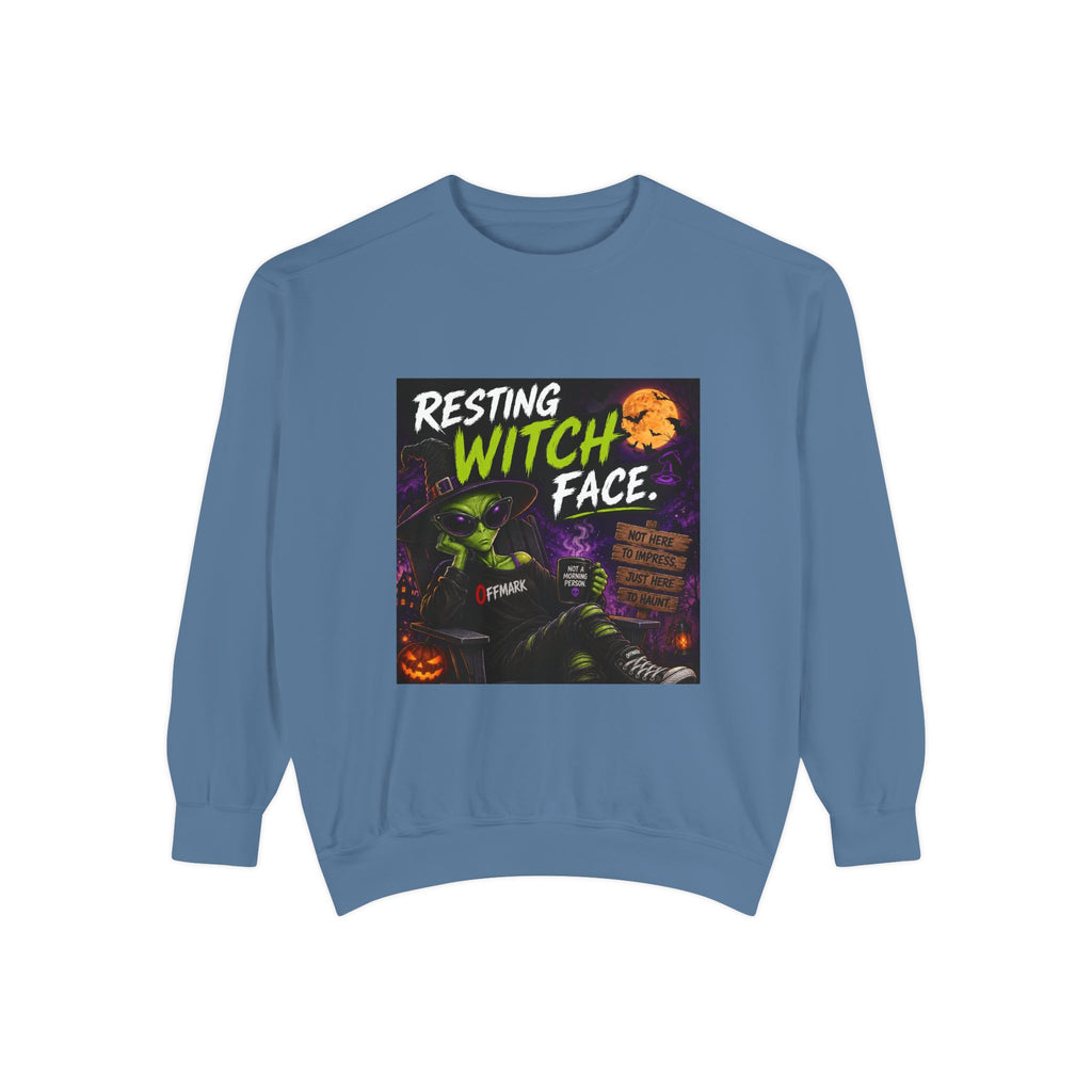 Halloween "Resting Witch Face" Sweatshirt - Funny Spooky Graphic Pullover