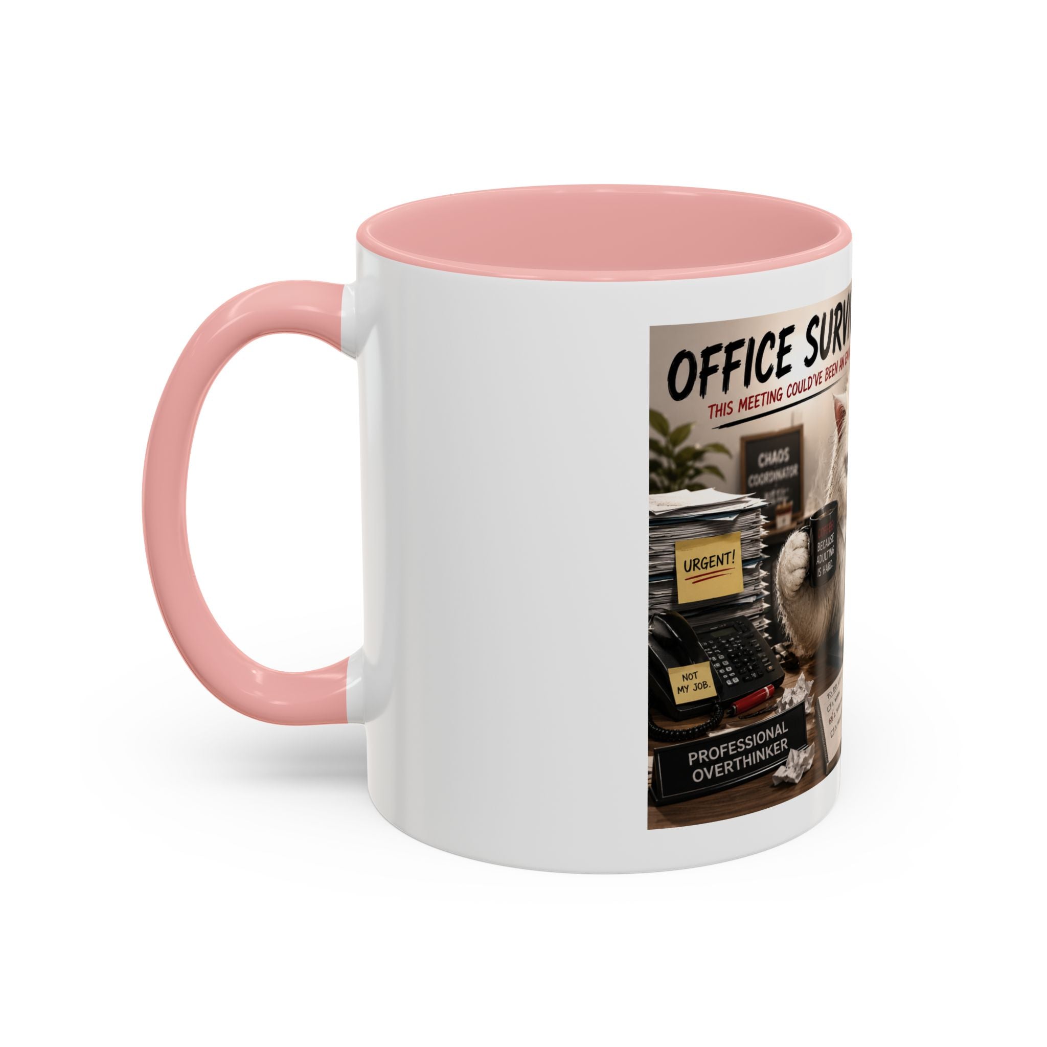 Coffee Mug — "Office Survival" Murphy's Desk Humor Accent Mug (11/15oz)