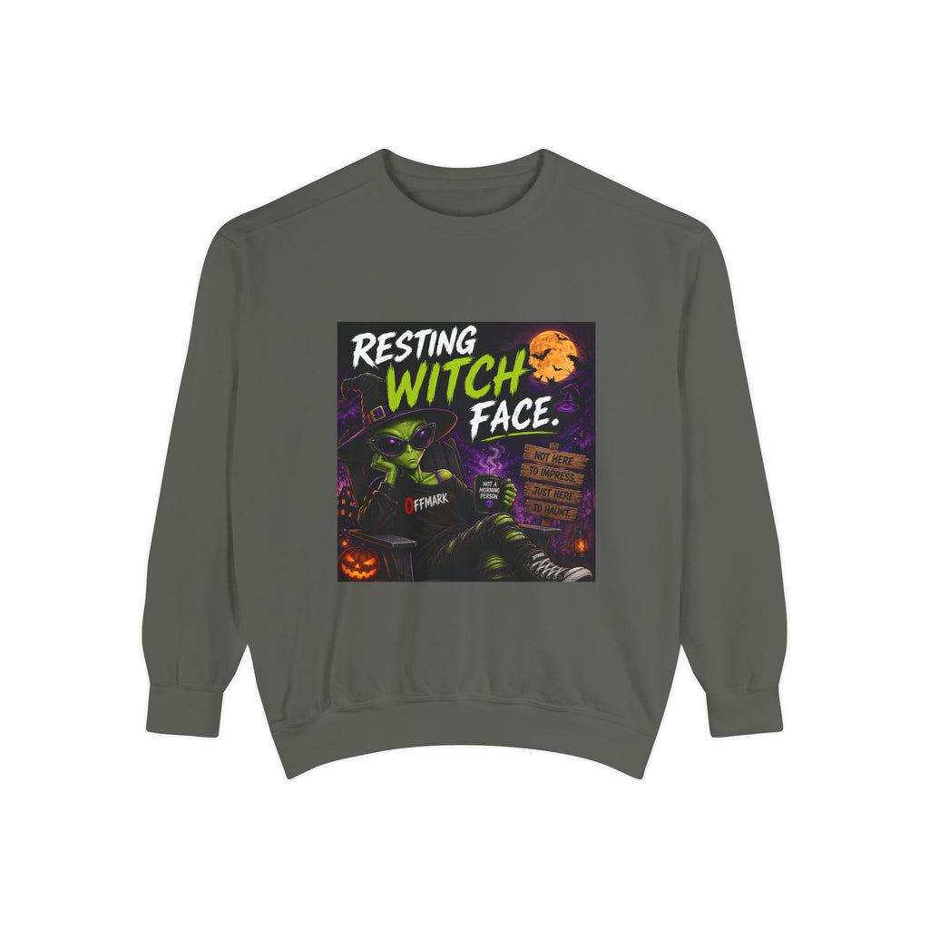 Halloween "Resting Witch Face" Sweatshirt - Funny Spooky Graphic Pullover