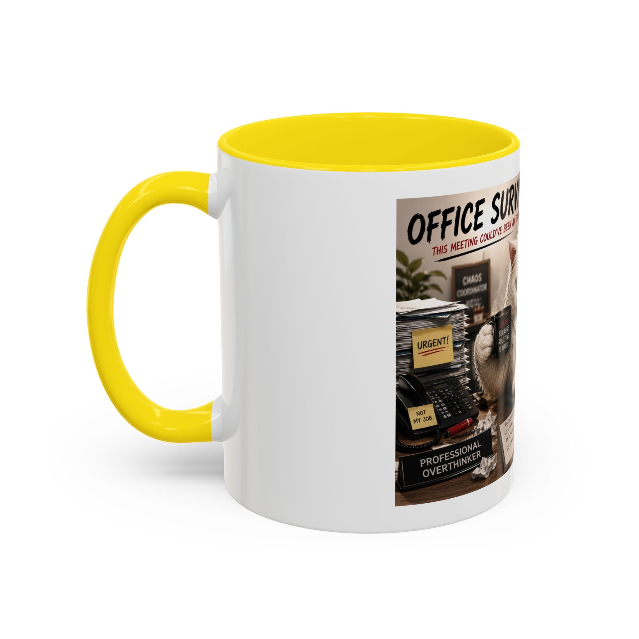 Coffee Mug — "Office Survival" Murphy's Desk Humor Accent Mug (11/15oz)