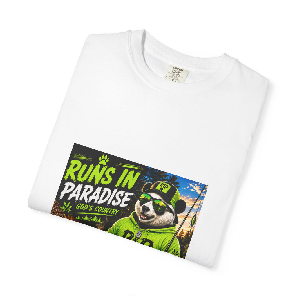 "Runs in Paradise" Graphic T-Shirt — RIP the Panda Bear