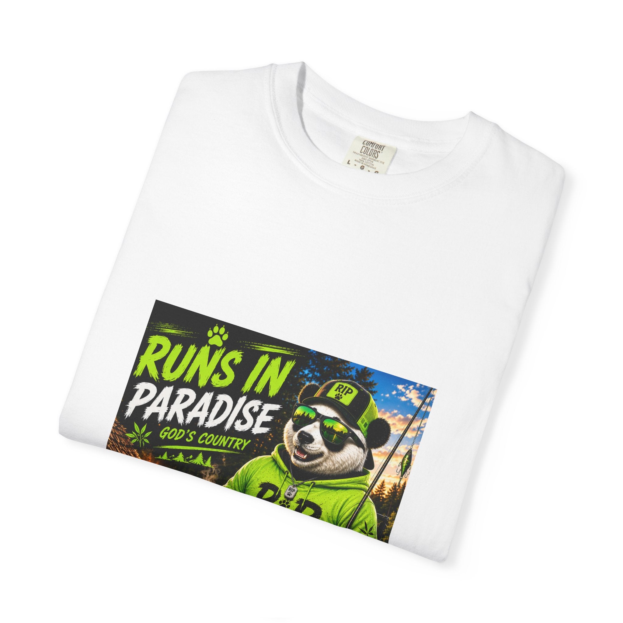 "Runs in Paradise" Graphic T-Shirt — RIP the Panda Bear