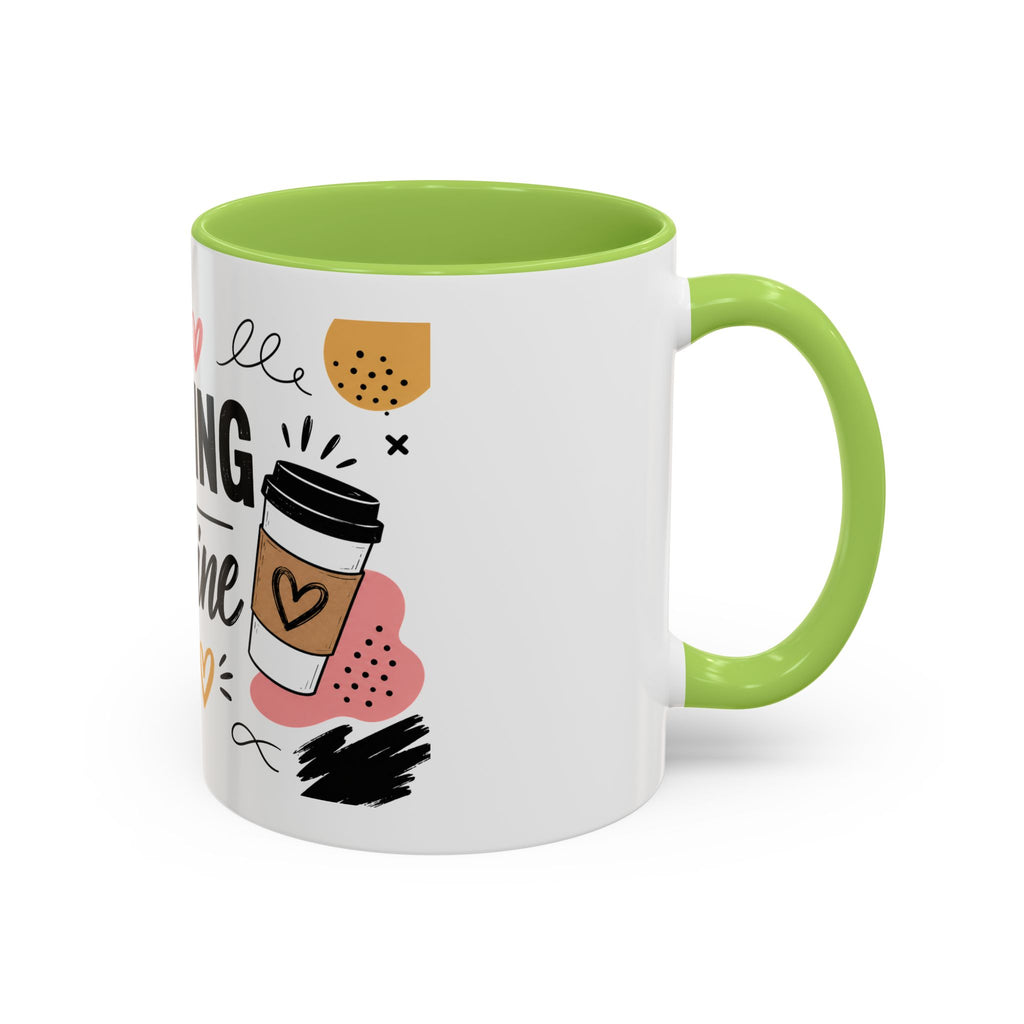 Running on Caffeine Coffee Mug — Funny Inspirational Accent Mug for Coffee Lovers (11/15oz)