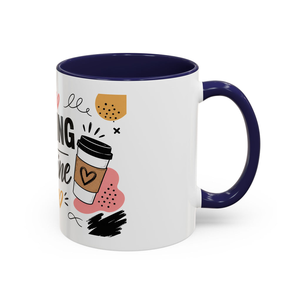 Running on Caffeine Coffee Mug — Funny Inspirational Accent Mug for Coffee Lovers (11/15oz)