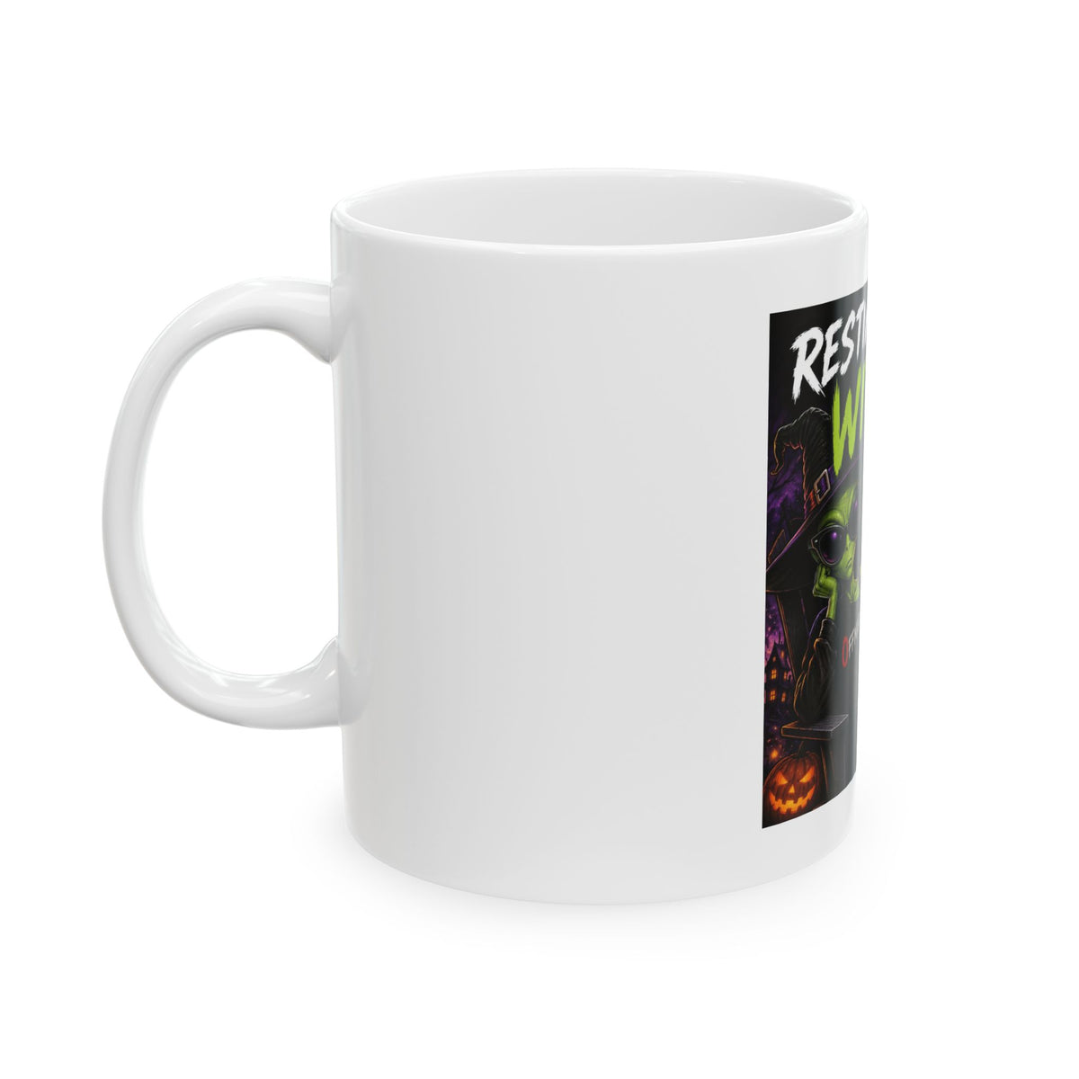 Resting Witch Face Ceramic Mug — Funny Halloween Alien Witch Coffee Cup (11oz/15oz)