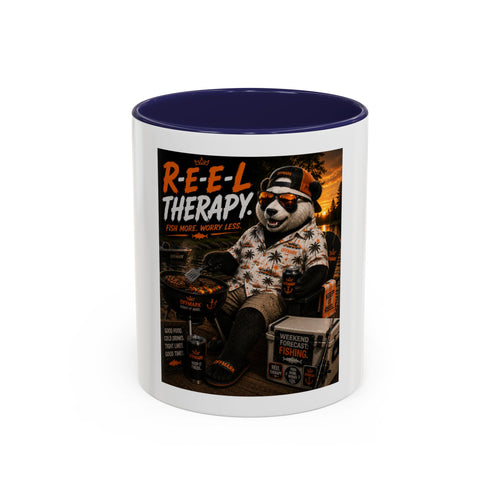 "R-E-E-L Therapy" Fishing RIP the Panda Bear Mug