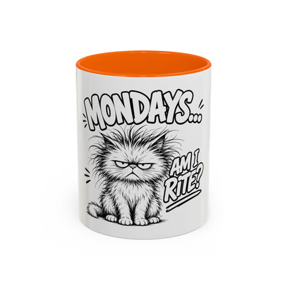 Mondays... Am I Rite? Grumpy Cat Accent Coffee Mug
