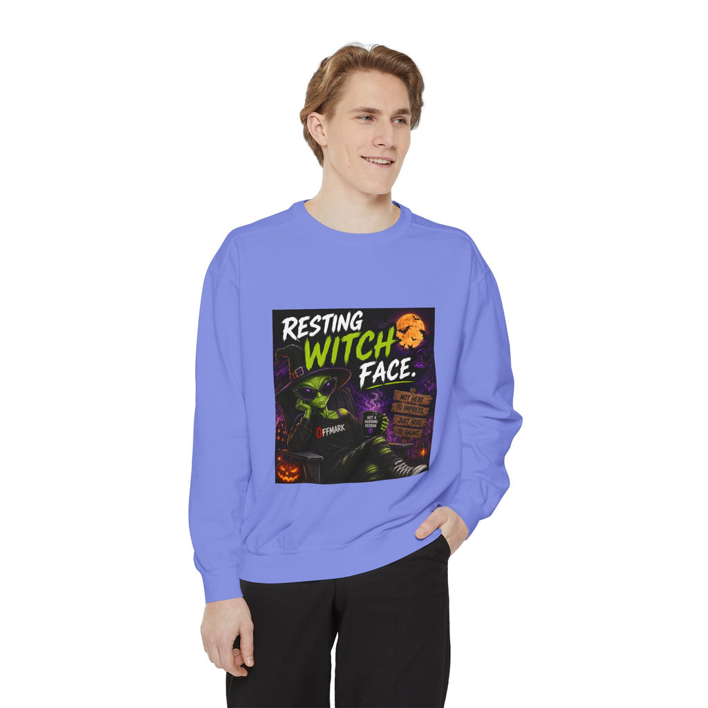 Halloween "Resting Witch Face" Sweatshirt - Funny Spooky Graphic Pullover