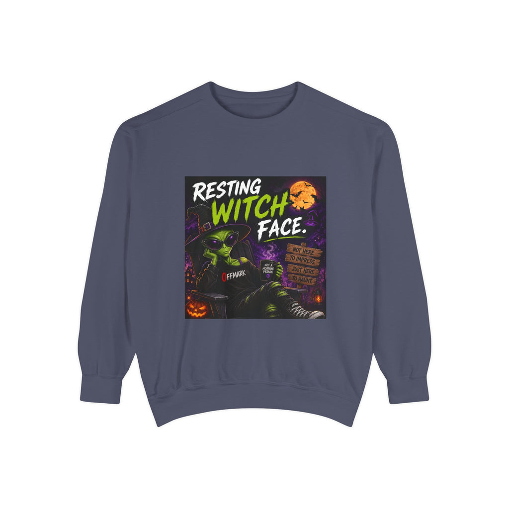 Halloween "Resting Witch Face" Sweatshirt - Funny Spooky Graphic Pullover