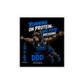 Sticker — "Running on Protein... and Poor Decisions" DDD (Doug the Damn Dog)