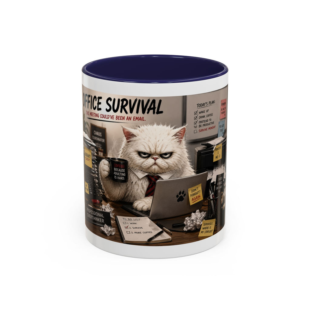 Coffee Mug — "Office Survival" Murphy's Desk Humor Accent Mug (11/15oz)
