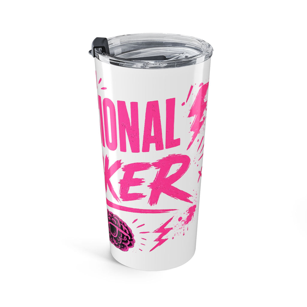 20oz Tumbler — "Professional Thinker" Pink Brain Travel Mug