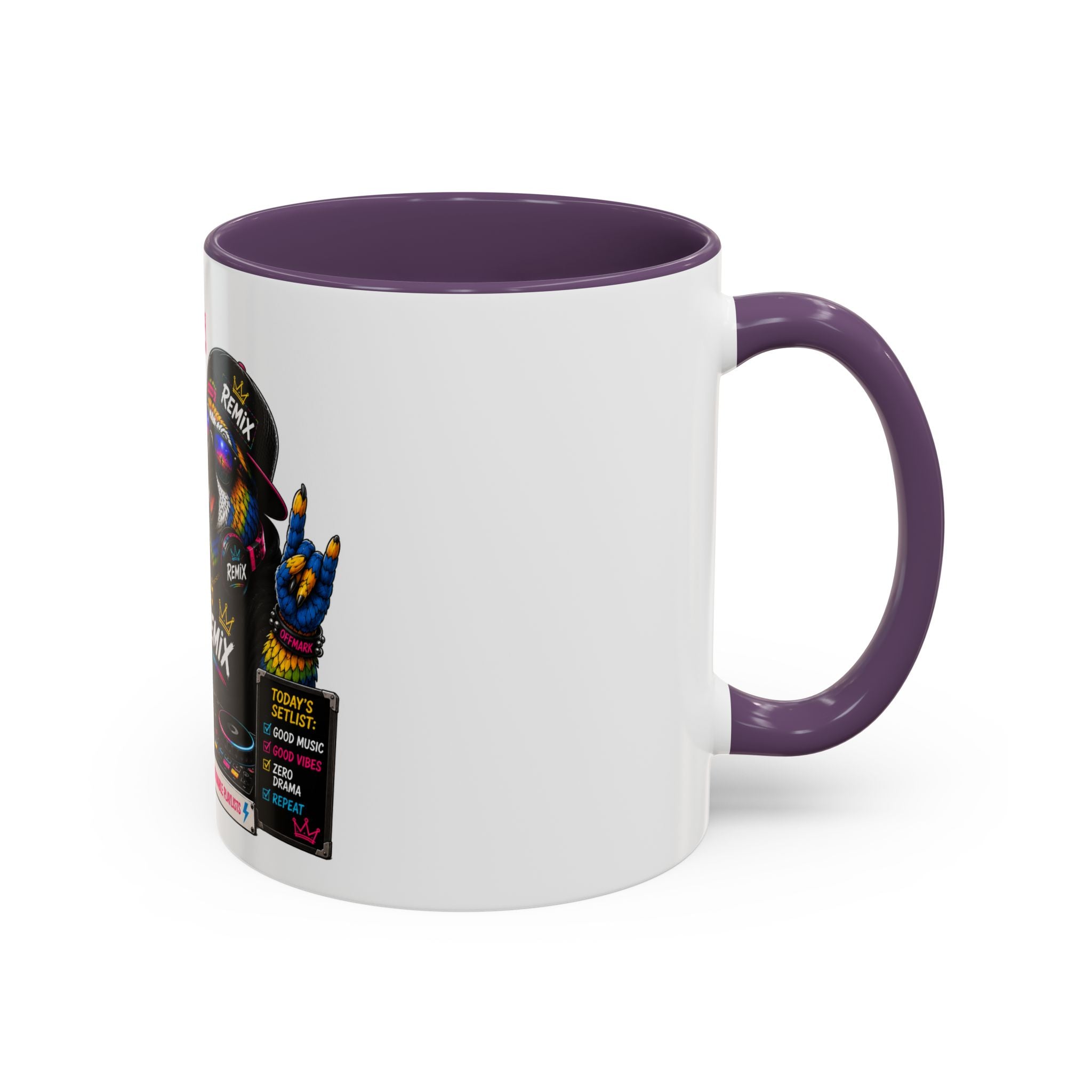 “Music First. Adulting Later.” Accent Mug for DJs & Music Lovers-Remix the Parrot