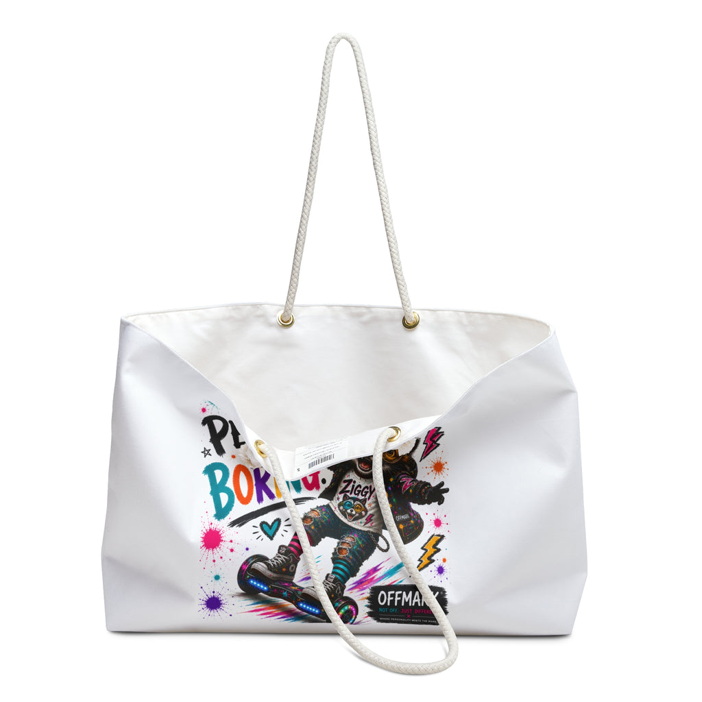 'Perfect Is Boring' Travel Tote Raccoon Graphic