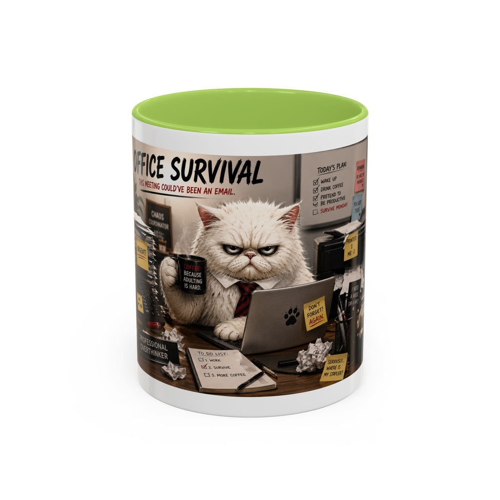 Coffee Mug — "Office Survival" Murphy's Desk Humor Accent Mug (11/15oz)