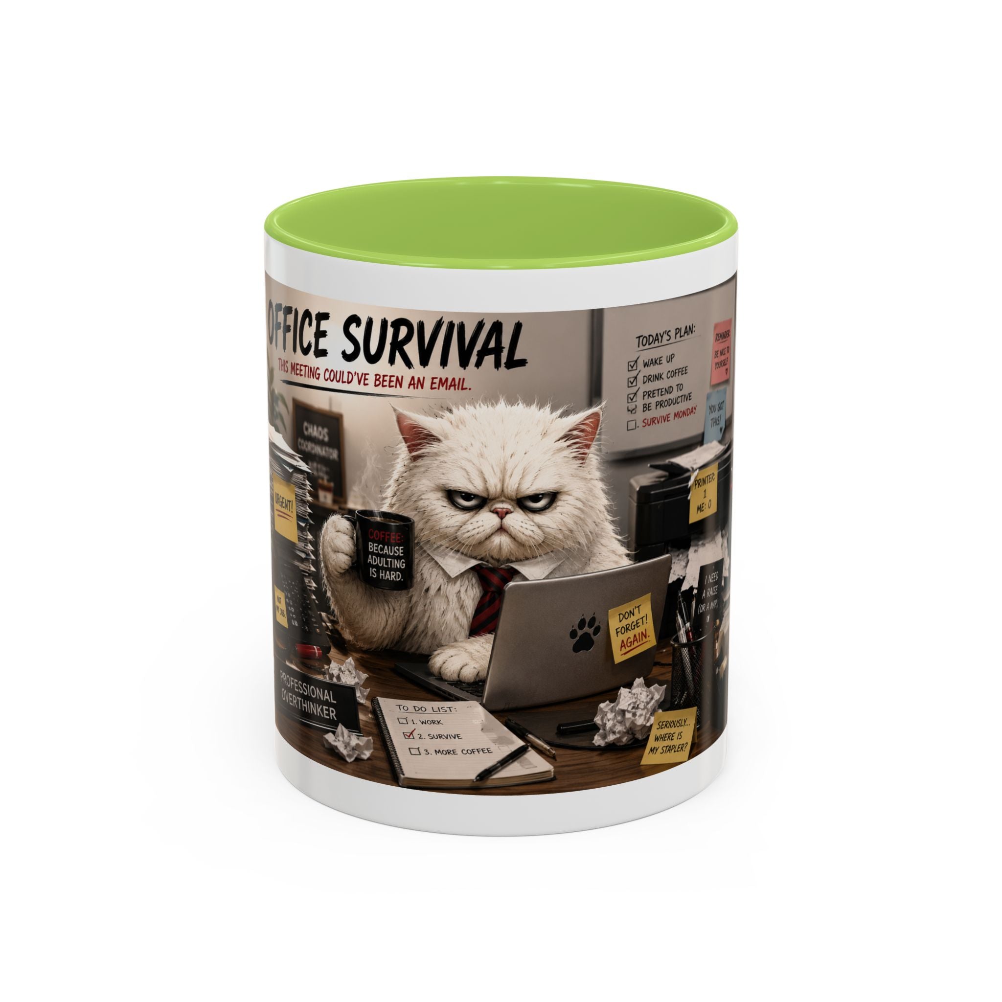 Coffee Mug — "Office Survival" Murphy's Desk Humor Accent Mug (11/15oz)
