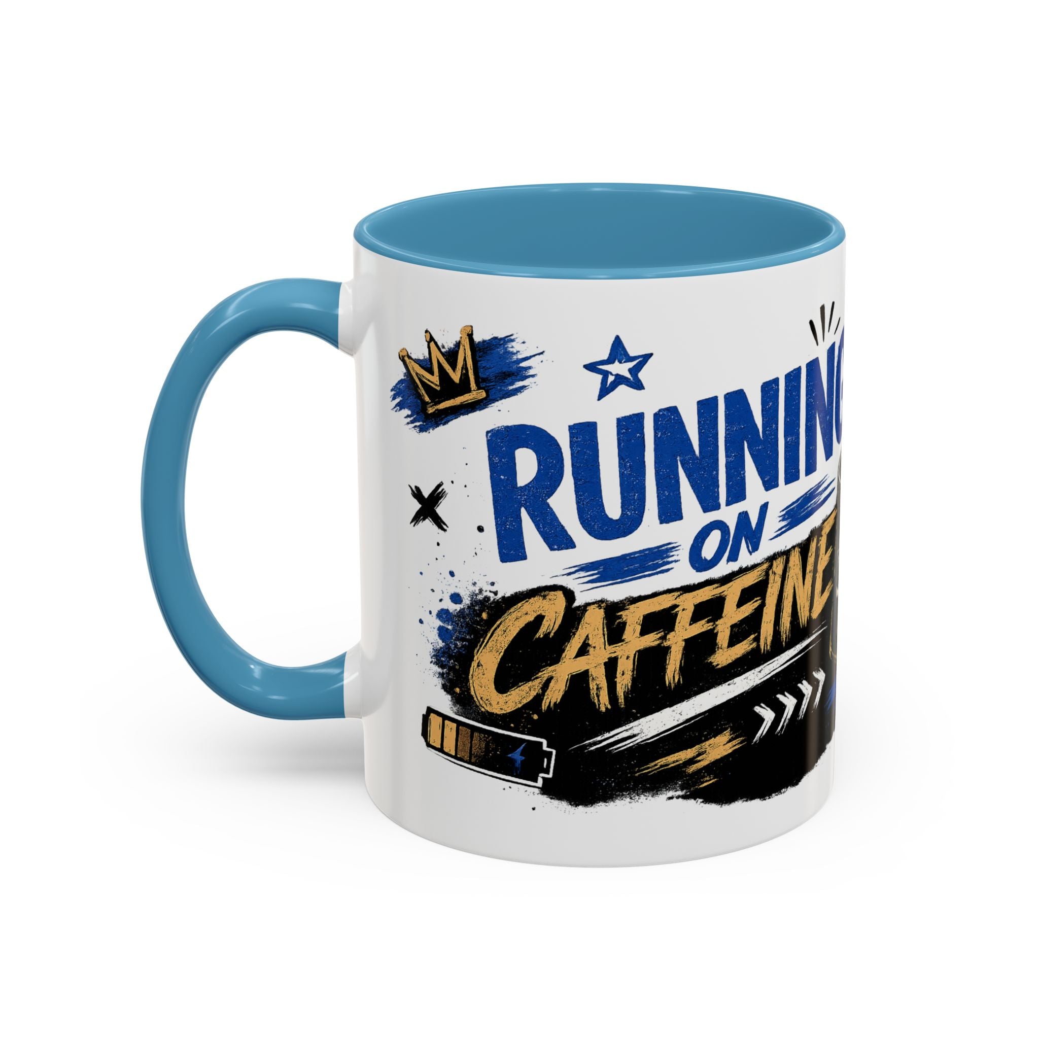Morning Chaos Coffee Mug — Running on Caffeine & Chaos Accent Mug