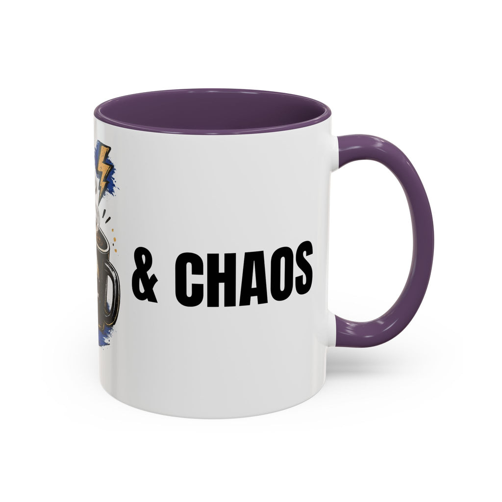 Morning Chaos Coffee Mug — Running on Caffeine & Chaos Accent Mug
