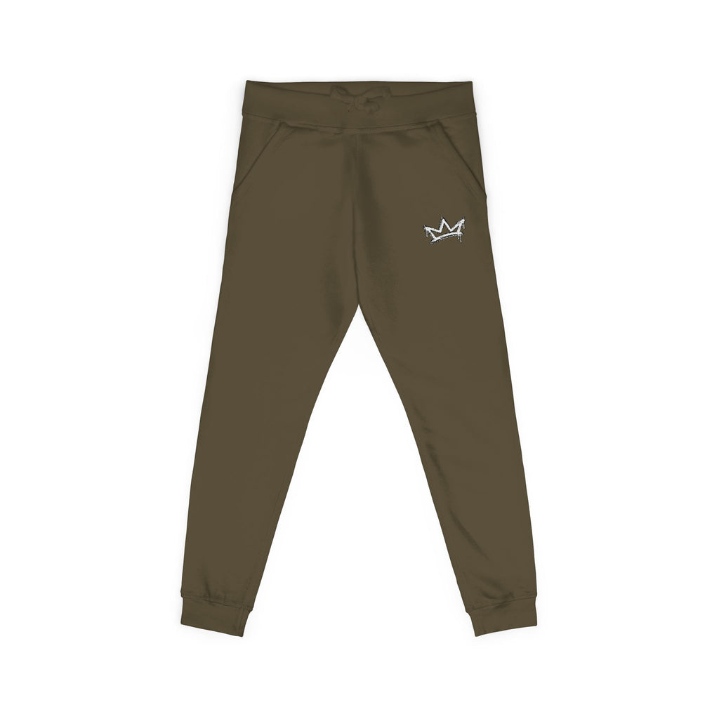 Embroidered Crown Fleece Sweatpants — Soft Cozy Joggers