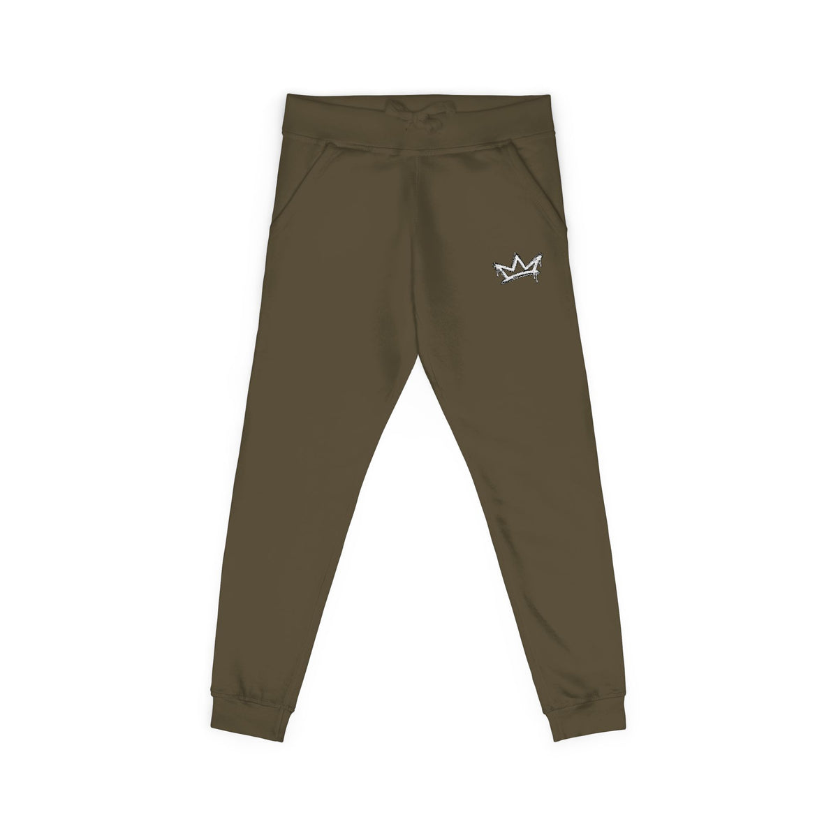 Embroidered Crown Fleece Sweatpants — Soft Cozy Joggers