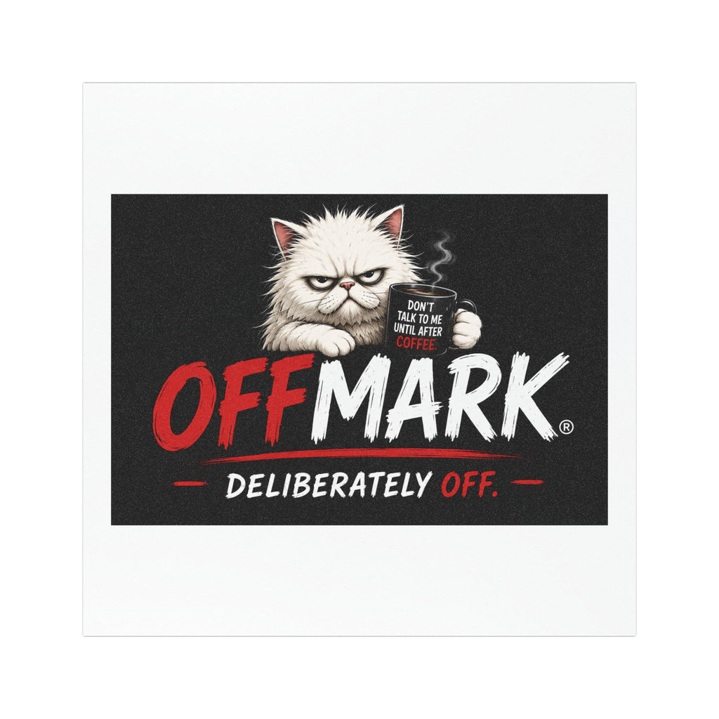 OffMark Cat Car Magnet — “Don’t Talk to Me Until I’ve Had Coffee” Funny Grumpy Cat Magnetic Decal