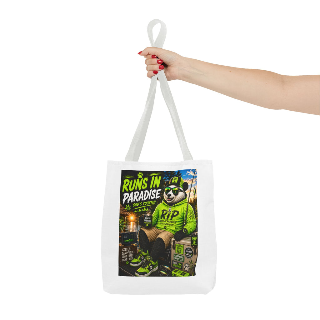 Runs in Paradise Panda Tote Bag — RIP the Panda Bear
