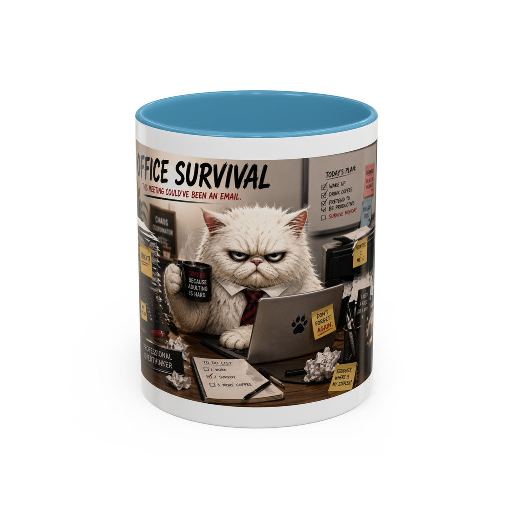 Coffee Mug — "Office Survival" Murphy's Desk Humor Accent Mug (11/15oz)
