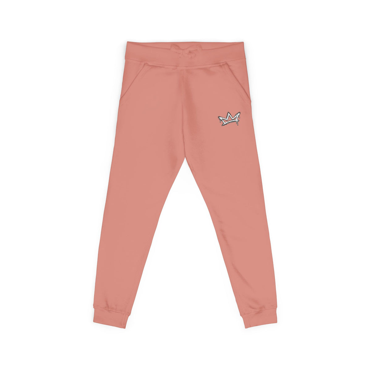 Embroidered Crown Fleece Sweatpants — Soft Cozy Joggers