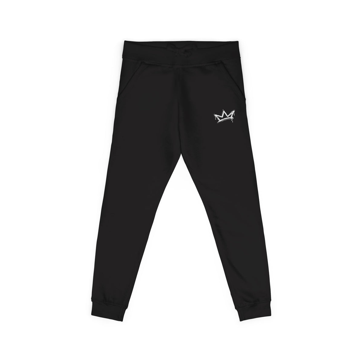 Embroidered Crown Fleece Sweatpants — Soft Cozy Joggers