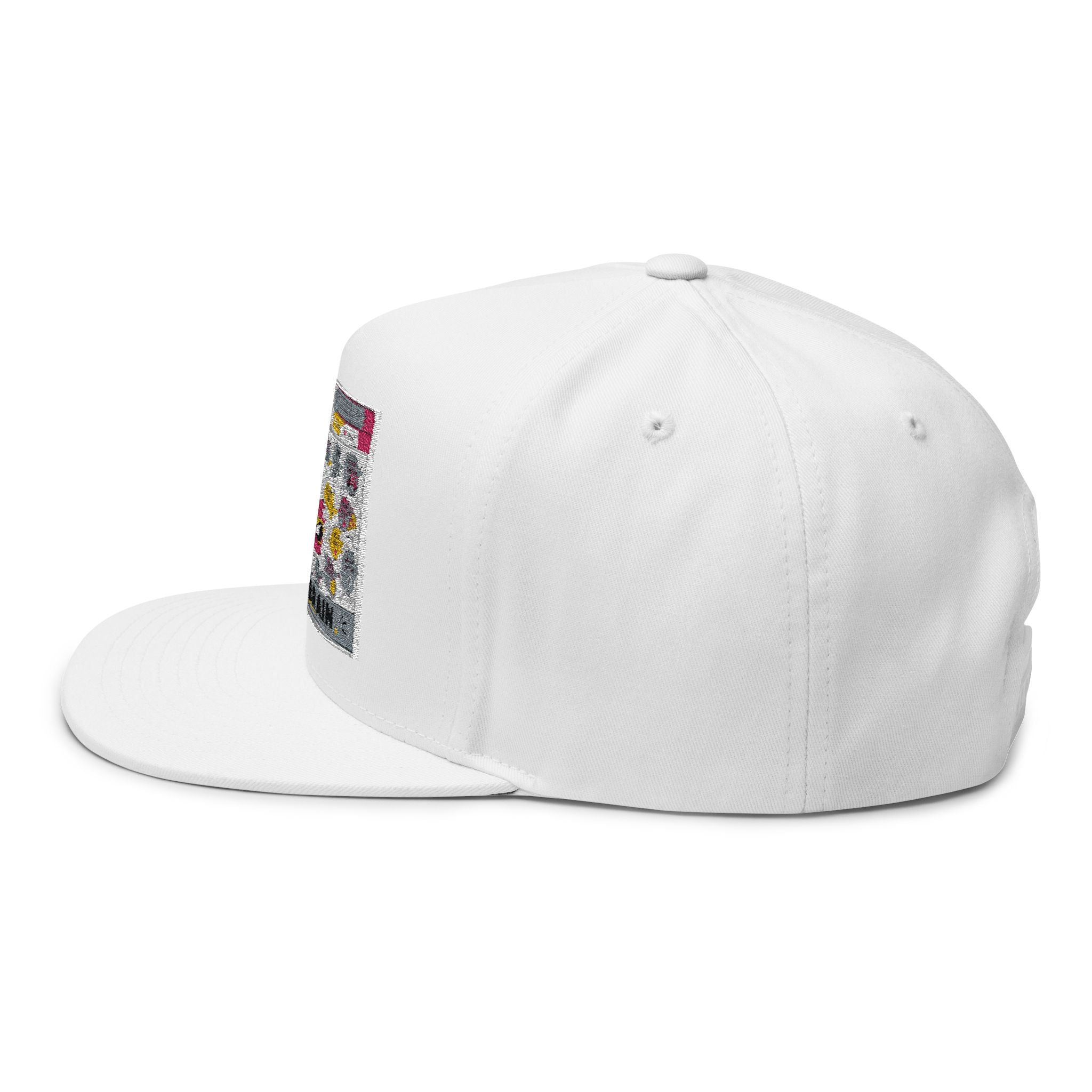 Flat Bill Cap — 'My Brain' Cute Emoji Embroidered Snapback