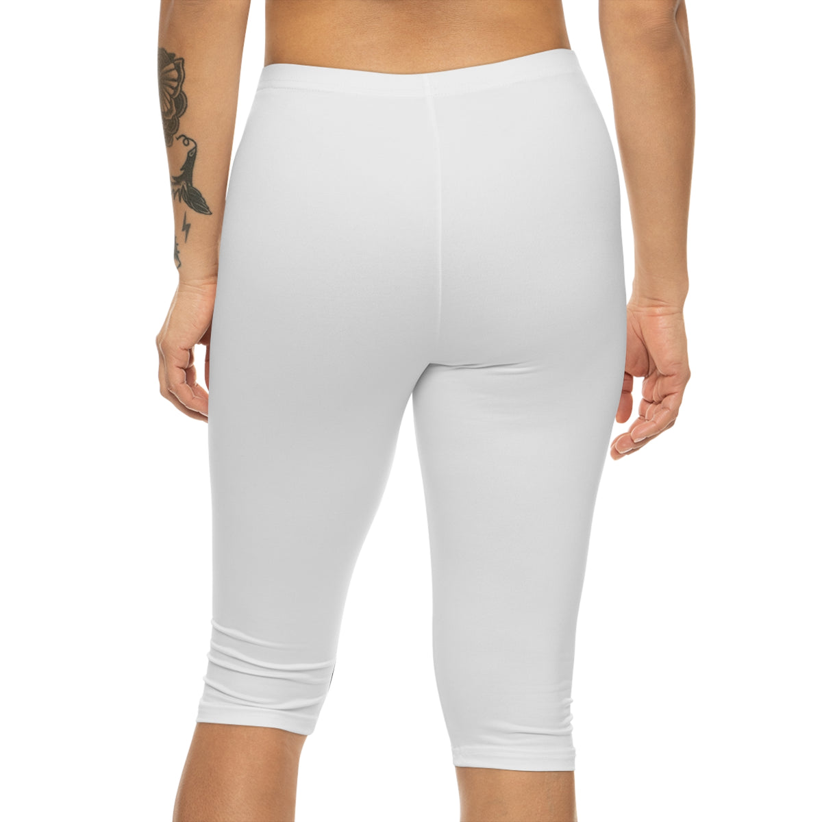 Capri Leggings with Pink Crown Patch — Women's Cropped Activewear