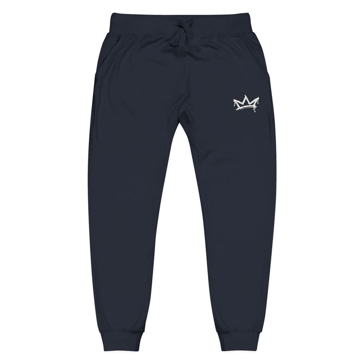 Embroidered Crown Fleece Sweatpants — Soft Cozy Joggers