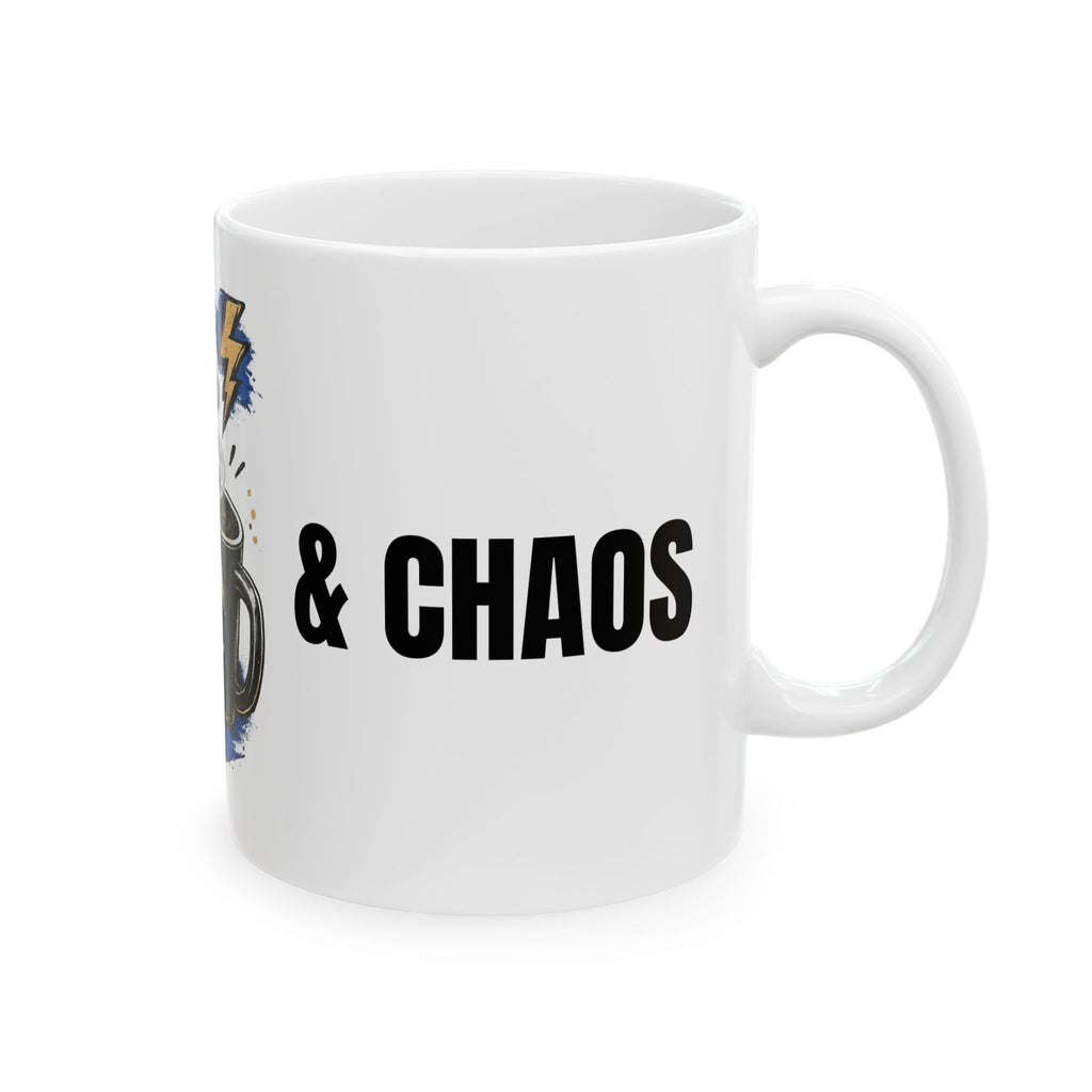 Coffee Mug - "Running on Caffeine & Chaos" Skull Design