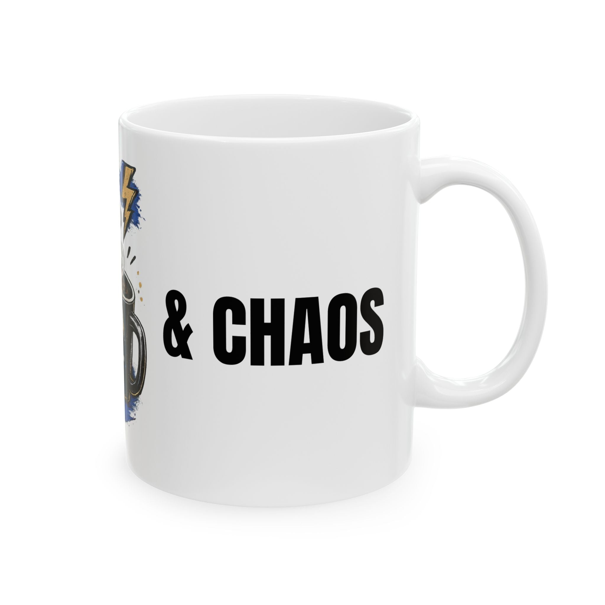 Coffee Mug - "Running on Caffeine & Chaos" Skull Design