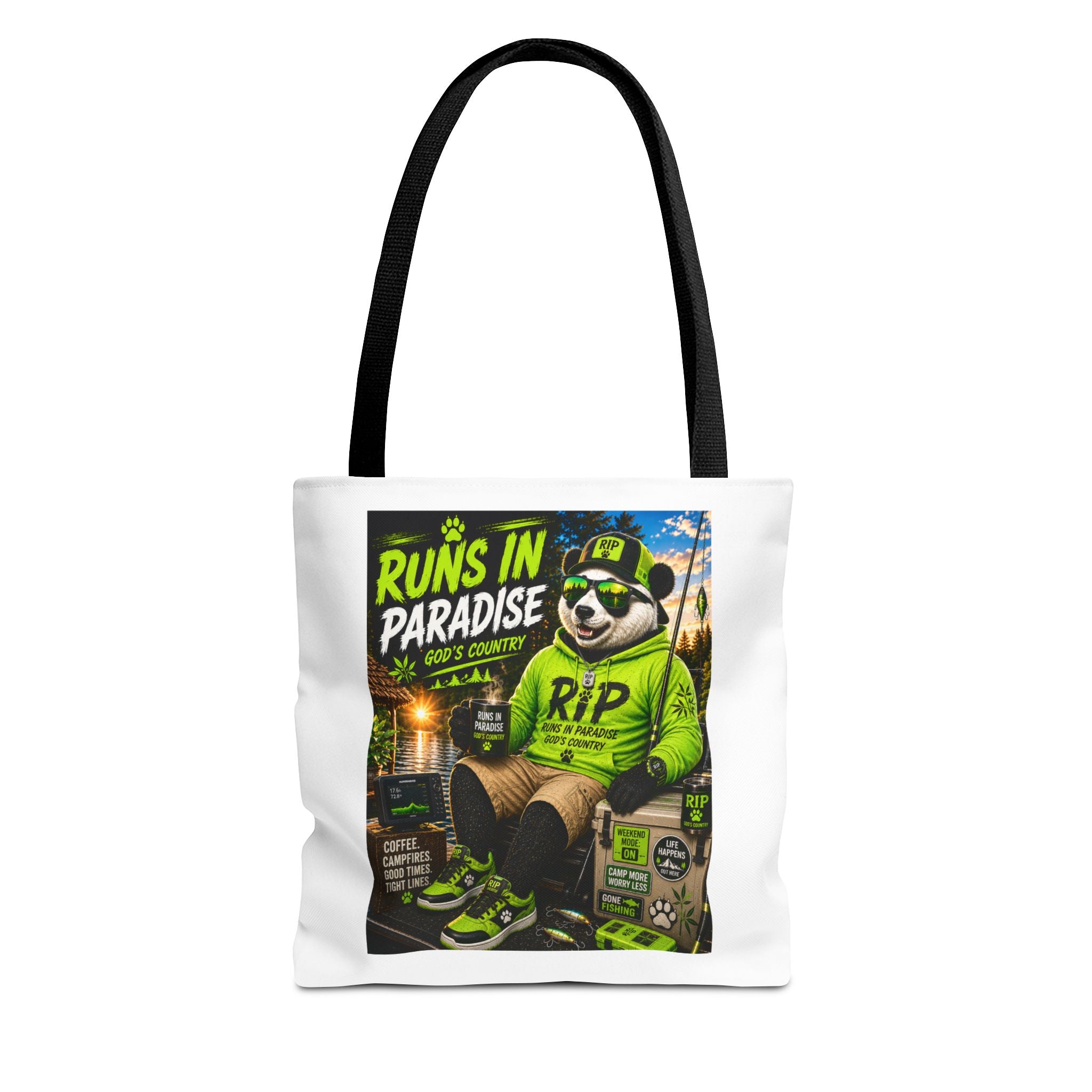 Runs in Paradise Panda Tote Bag — RIP the Panda Bear