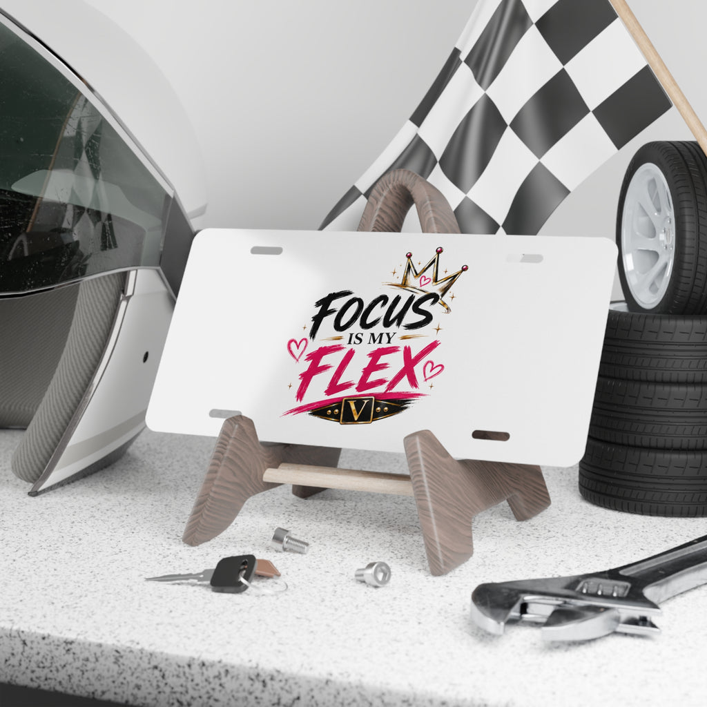 - "Focus Is My Flex" License Plate; Vixen the Foxxy Boss
