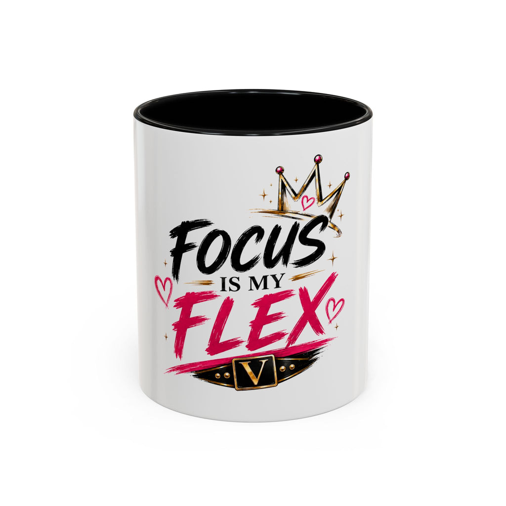 Focus Is My Flex Accent Coffee Mug — Vixen the Foxxy Boss