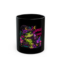 Magic Frog Witch Mug — "Spells Not Stress" Black Coffee Cup (11oz/15oz)