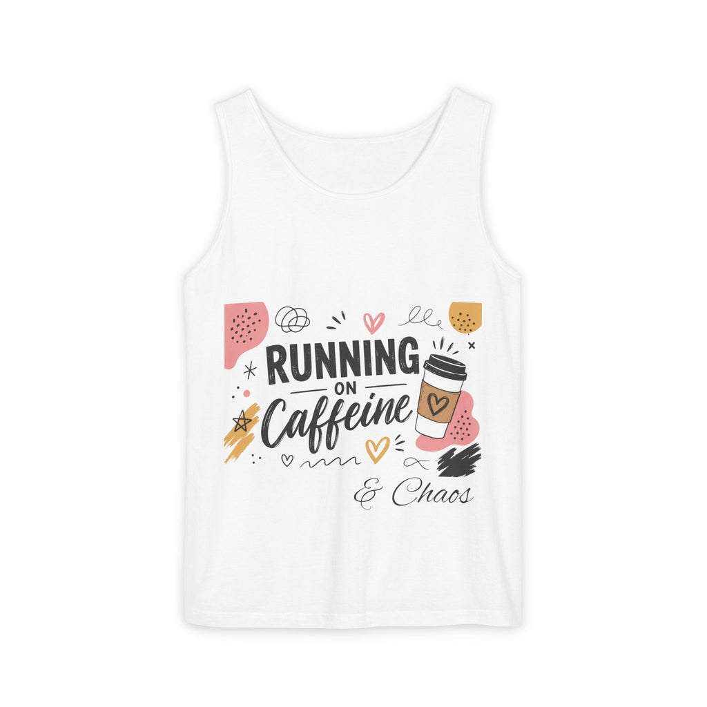 Running on Caffeine Tank Top — Coffee Lover Graphic Tank