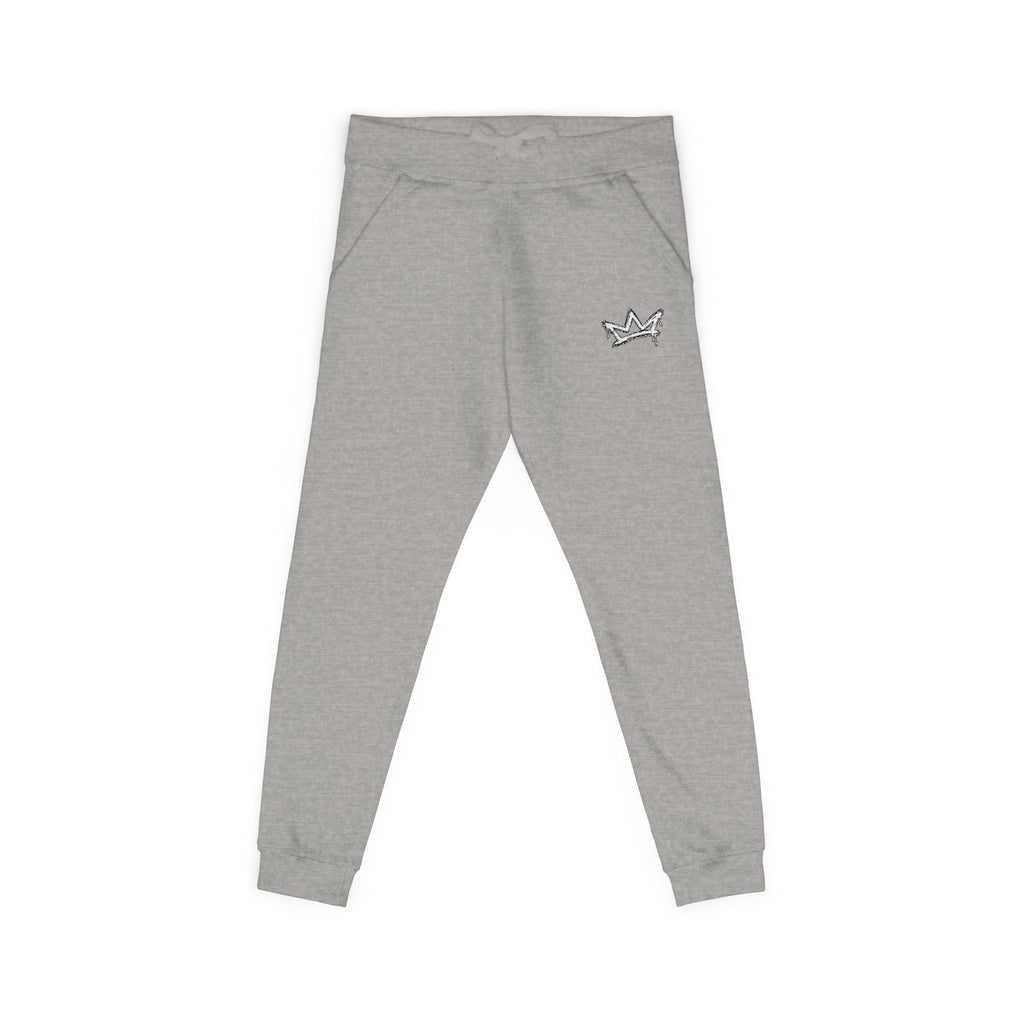 Embroidered Crown Fleece Sweatpants — Soft Cozy Joggers